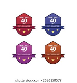 Money Guarantee Badges and Labels Vector Set