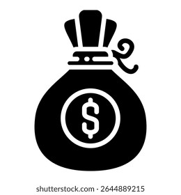 Money gylph icon. Simple vector icon design in gylph style. Editable vector format