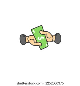 money and hand abstract logotype - vector illustration