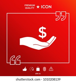 Money in hand, dollar symbol icon