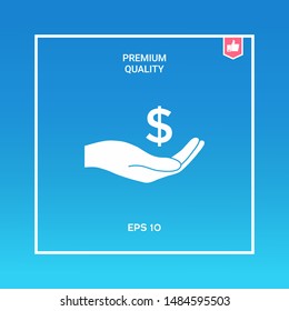 Money in hand, dollar symbol icon. Graphic elements for your design