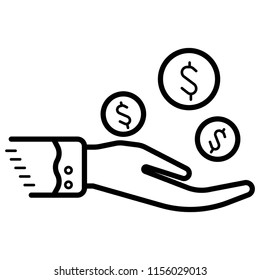 Money in hand icon