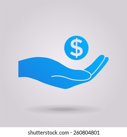 money in hand  icon