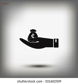 money in hand icon