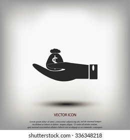 money in hand icon