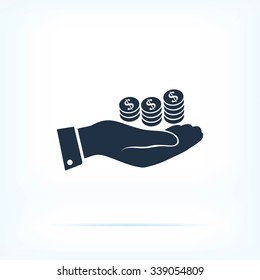  money in hand icon