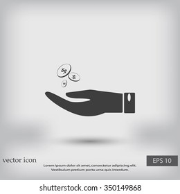  money in hand icon