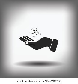  money in hand icon
