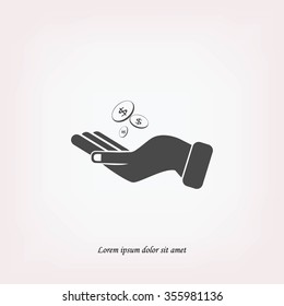  money in hand icon