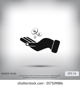  money in hand icon