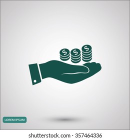  money in hand icon
