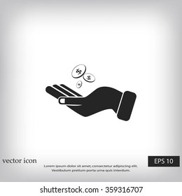  money in hand icon