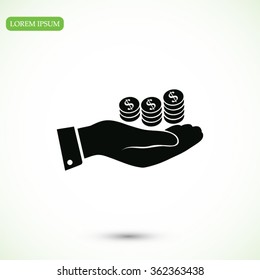  money in hand icon