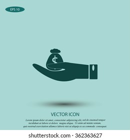 money in hand icon