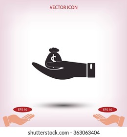 money in hand icon