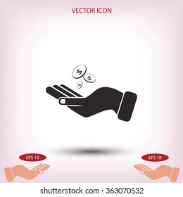  money in hand icon