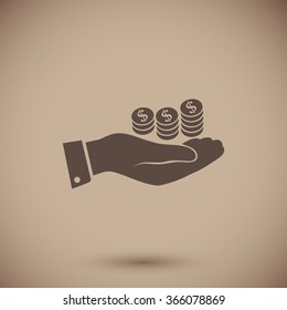  money in hand icon