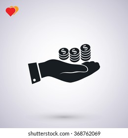  money in hand icon