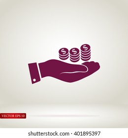 money in hand icon
