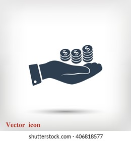  money in hand icon