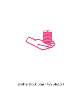 money, hand, icon
