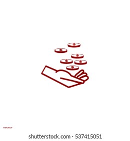 money, hand, icon