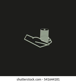 money, hand, icon