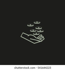 money, hand, icon