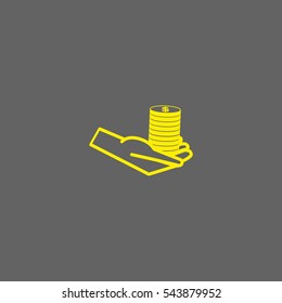 money, hand, icon
