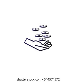 money, hand, icon