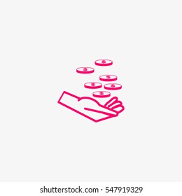 money, hand, icon
