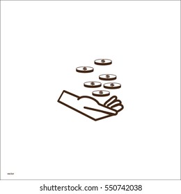 money, hand, icon