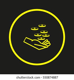 money, hand, icon