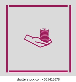money, hand, icon