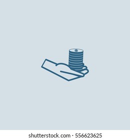 money, hand, icon