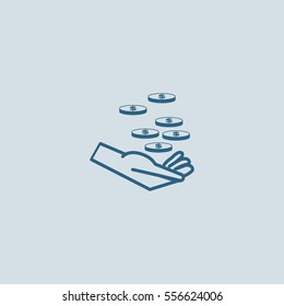 money, hand, icon