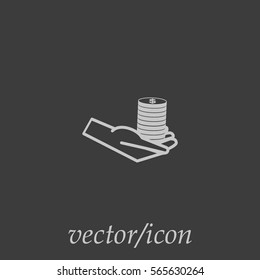 money, hand, icon