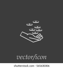 money, hand, icon