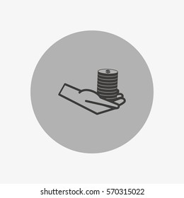 money, hand, icon