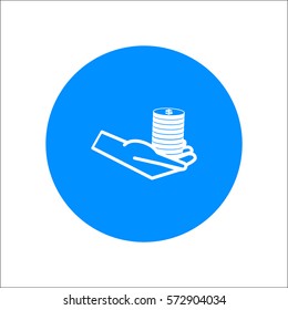 money, hand, icon