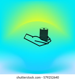 money, hand, icon