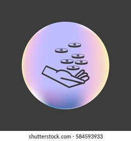 money, hand, icon