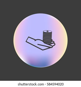 money, hand, icon