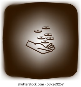 money, hand, icon
