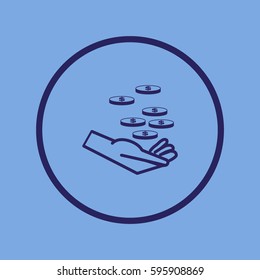 money, hand, icon