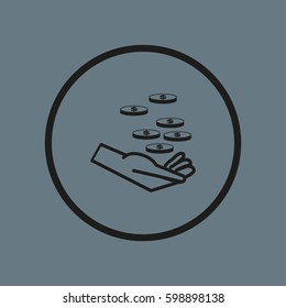 money, hand, icon