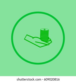 money, hand, icon