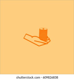 money, hand, icon