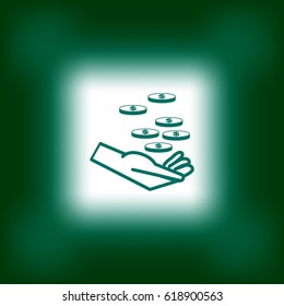 money, hand, icon