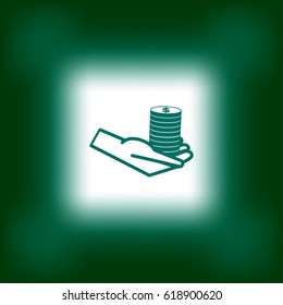money, hand, icon
